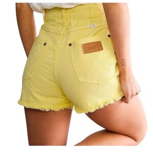 WRANGLER X BILLABONG Yellow Cutoff Jean Shorts Size 28